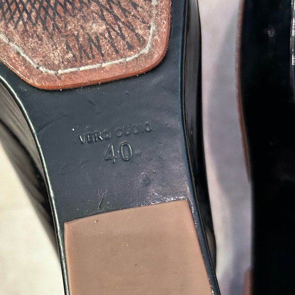 Modern Vintage Black Patent Leather Slingback Wedge | 40 - Picture 9 of 14